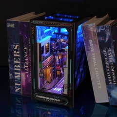 Mô hình 3D Book Nook Mẫu Hẻm Sakura,Noel Tự Làm bằng gỗ. Trang Trí Kệ sách, quà tặng sinh nhật Book Nook DIY TC25