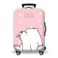 Túi bọc bảo vệ vali -Áo vỏ bọc vali - Mẫu Gấu Đội Mũ Size S M L XL HPValiOEM