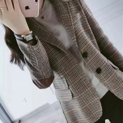 Áo vest blazer khaki dạ Xiny D315230