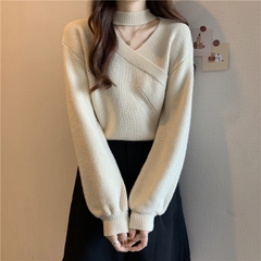 Áo khoác len dệt kim màu xám đính cúc thanh lịch nhẹ nhàng xu hướng thu đông D357240