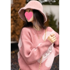 Áo len cổ tròn phối hình bông hoa phong cách hàn quốc mẫu mới nhất mùa thu đông D367240
