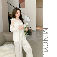 Bộ Đồ Ngủ Nữ Phối Lưới Tay Tùng Bí, Thiết Kế Sang Trọng, Phong Cách Quyến Rũ DN157250