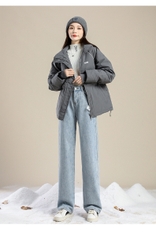 Quần jeans ống đứng Form rộng lót nhung dày ấm áp cho mùa thu đông XINY QJ038250