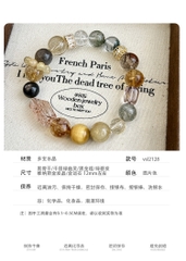 Vòng Tay Phong Thủy Thạch Anh Tóc Tam Tài Cao Cấp TS111240