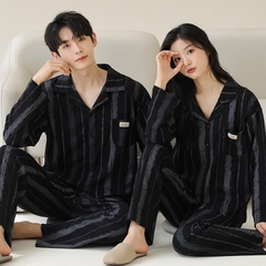 Set bộ đồ ngủ thun gân cao cấp thanh lịch sang trọng thu đông mới nhất D543240