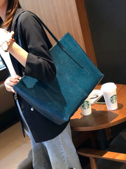 Túi Tote Nữ Da Bò Thật Phong Cách Âu Mỹ Cổ Điển - Dung Tích Lớn, Dễ Phối Đồ Đi Làm