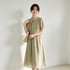 Đầm tân trung hoa loang màu nghệ thuật B8233