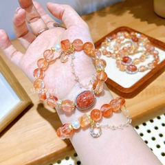 Vòng tay phong thủy đá mặt trời Sunstone tự nhiên cao cấp TS101240