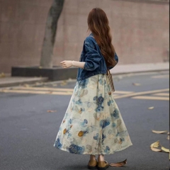 Đầm sát nách phong cách RETRO họa tiết nghệ thuật cho nàng đi chơi du licjk xu hướng bán chạy D123250