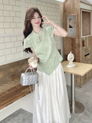 Set 2 món tân trung hoa: Áo + Chân váy A201