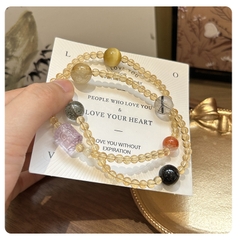 Vòng tay Wrap Bracelet đá tự nhiên ngũ sắc Cao Cấp TS116240