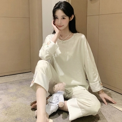Bộ đồ ngủ lụa băng phong cách Trung Hoa nữ cổ điển thanh lịch XINY DN103250