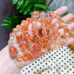 Vòng tay phong thủy đá mặt trời Sunstone tự nhiên cao cấp TS101240