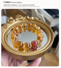 Vòng Tay Phong Thủy Thạch Anh Tóc Vàng Cao Cấp TS112240