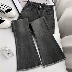 Quần jean nữ ống loe cổ điển - cạp cao co giãn tôn dáng