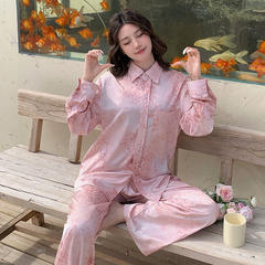 Bộ Đồ Ngủ Dài Áo Sơ Mi Lụa Họa Tiết Đốm Báo, Phong Cách Sang Trọng, Mềm Mại DN160250