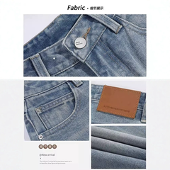 Quần Jean Nữ Ống Rộng Dáng Lửng Cạp Cao Cổ Điển - Chất Denim Co Giãn, Tôn Dáng Che Bắp, Cỡ Lớn