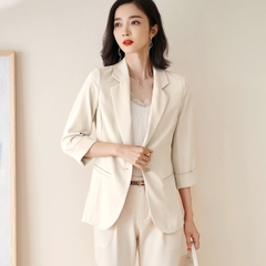 Áo blazer Nữ Một Nút Slim Fit Tay Lửng phong cách công sở D254240