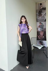 Set 2 món loang màu phong cách Pháp: Áo + Quần ống rộng B532