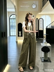 Set 3 món: Áo gile + Áo tay ngắn + Quần ống rộng B599