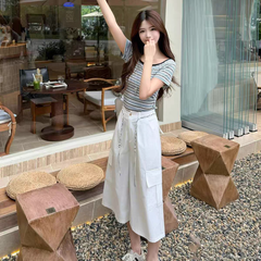 Set 2 món áo thun Tencel + quần lửng cotton B414