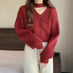 Áo khoác len dệt kim màu xám đính cúc thanh lịch nhẹ nhàng xu hướng thu đông D357240