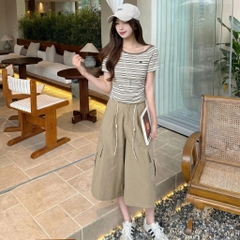 Set 2 món áo thun Tencel + quần lửng cotton B414