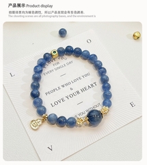 Vòng tay đá tự nhiên Đá kyanite Bạc S925 Cao Cấp TS119240