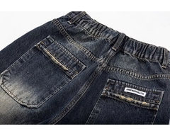 Quần jeans ống rộng cap cao chun dáng suông phong cách cổ điển QJ024250