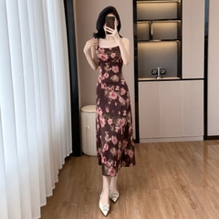 Set 2 món: Áo khoác + Đầm hoa nhí phong cách Pháp B680