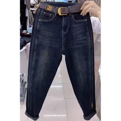 Quần jean Xanh Baggi cạp cao dáng suông dài QJ142240
