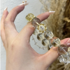 Vòng tay đá tự nhiên Aquamarine, Thạch Anh Xanh Bạc S925 Cao Cấp TS115240