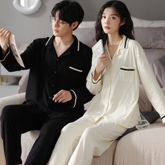 Set bộ đồ ngủ thun gân cao cấp thanh lịch sang trọng thu đông mới nhất D543240
