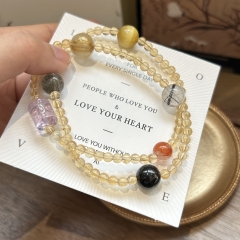 Vòng tay Wrap Bracelet đá tự nhiên ngũ sắc Cao Cấp TS116240