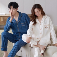 Set bộ đồ ngủ thun gân cao cấp thanh lịch sang trọng thu đông mới nhất D543240