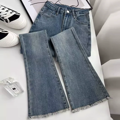 Quần jean nữ ống loe cổ điển - cạp cao co giãn tôn dáng