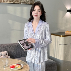 Đồ ngủ Pijama nhung kim cương ​​​​​​sang chảnh mùa thu đông DN415240