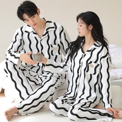 Set bộ đồ ngủ thun gân cao cấp thanh lịch sang trọng thu đông mới nhất D543240