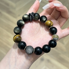 Vòng tay nữ đá tự nhiên obsidian Bạc S925 Cao Cấp TS120240