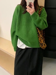 Áo len sweater tay dài màu trơn dể phối đồ xu hướng thu đông D420240