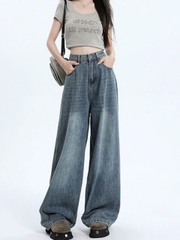 Quần jeans ống rộng lưng cao, phong cách retro Mỹ mùa hè mới, thoải mái Quảng Châu QJ070250