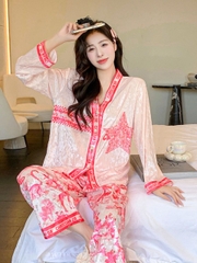 Đồ ngủ Pijama nhung kim cương ​​​​​​sang chảnh mùa thu đông DN415240