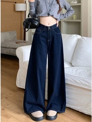 Quần jeans ống rộng cạp cao tôn dáng, phù hợp cho người thấp Quảng Châu Xiny QJ054250
