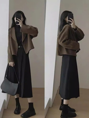 Áo khoác dạ ép cổ vest phong cách Hepburn xu hướng thu đông mới nhất D491240