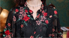 Áo voan hoa sang trọng phong cách cổ điển sang trọng xu hướng bán chạy nhất nhà Xiny D112240