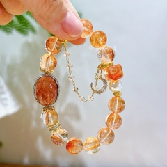 Vòng tay phong thủy đá mặt trời Sunstone tự nhiên cao cấp TS101240