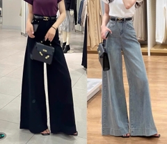 Quần jean ống rộng đứng cạp cao phong cách Retro QJ105240
