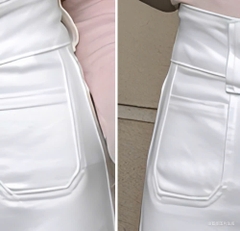 Quần jean ống rộng denim cạp cao nữ  phong cách Retro QJ107240