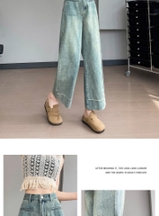 Quần jean ống rộng cạp cao thu đông phong cách Hàn Quốc QJ127240