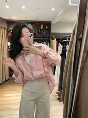 Quần jean ống siêu rộng cạp cao phối túi trước phong cách Retro QJ106240